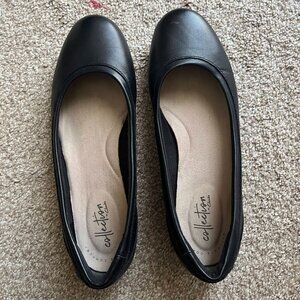 Collection by Clark Black Leather Ballet Flats Women's U.S. Size 7.5